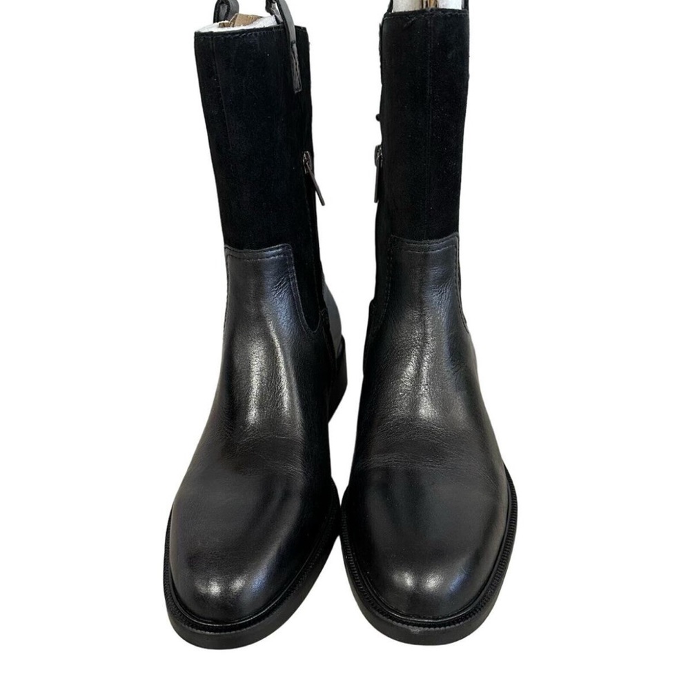 VINCE CAMUTO  ALAYLEIGH BLACK LEATHER AND SUEDE  BOOTIE size 6 1/2 out of box